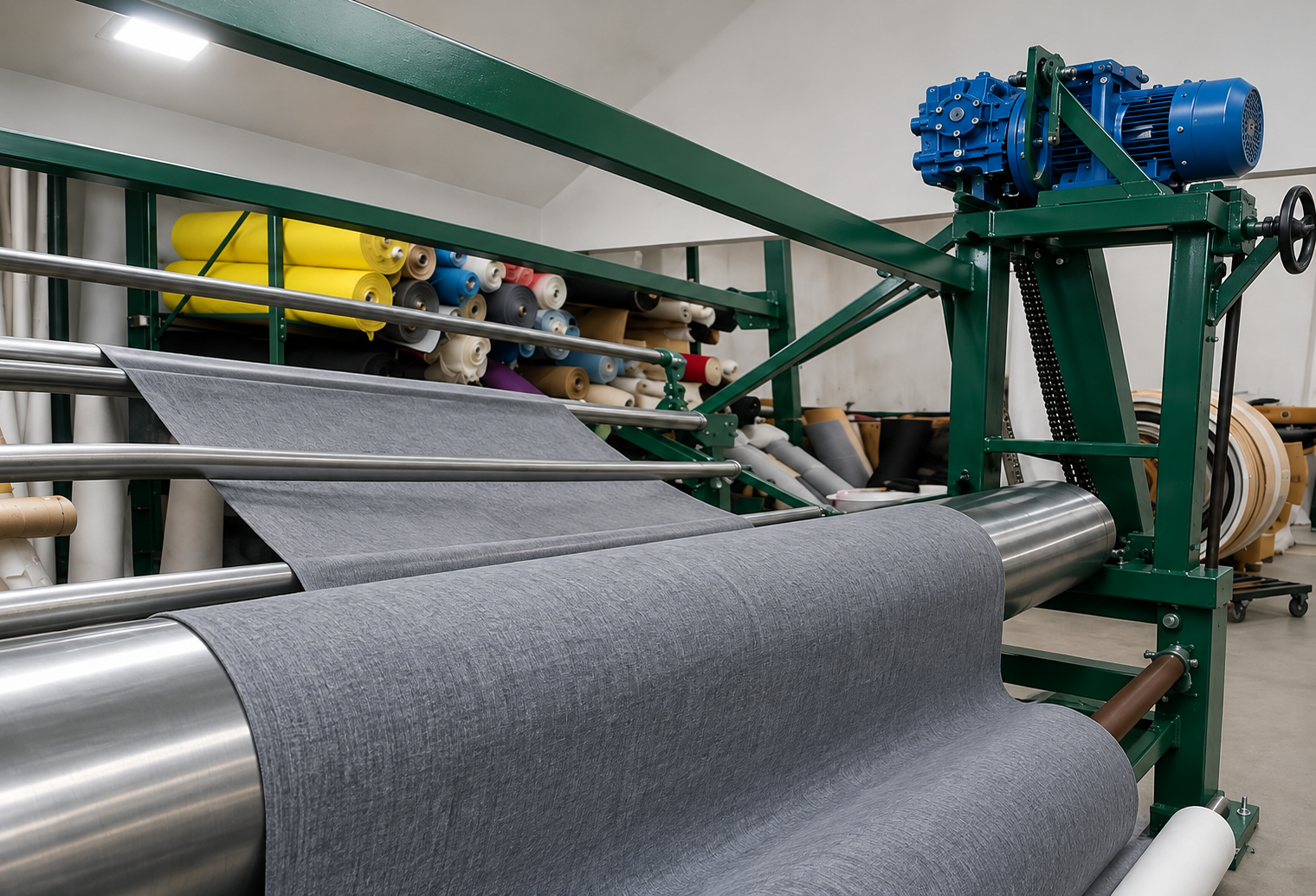 Maquinaria de bondeado textil con rodillos industriales